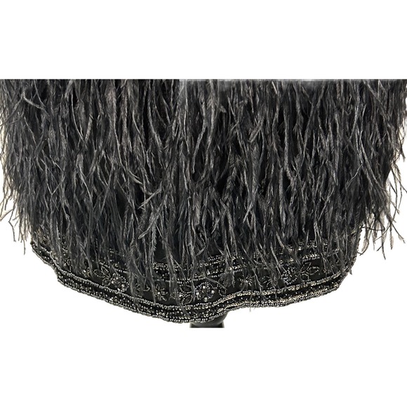Sue Wong Nocturne Strapless Black Beaded Ostrich Feather Cocktail Dress Size 8 - Picture 12 of 16
